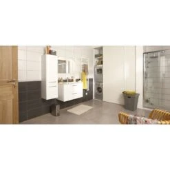 Panier à Linge Plastique Bombay, Gris, L.38 X H.53 X P.38 Cm -Bain Fournitures Magasin panier a linge plastique bombay gris l 38 x h 53 x p 38 cm 1