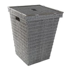 Panier à Linge Plastique Bombay, Gris, L.38 X H.53 X P.38 Cm