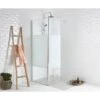 Paroi De Douche à L’italienne, L.90 Cm + L.40 Cm Verre Sérigraphié 8 Mm Remix