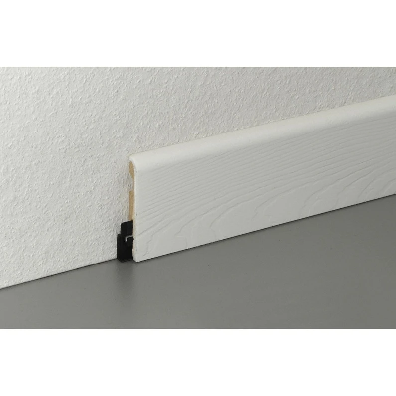 Plinthe Parquet Et Sol Stratifié Décor Blanc, L.220 Cm X H.58 X Ep.14 Mm 1 Plinthe Parquet Et Sol Stratifié Décor Blanc, L.220 Cm X H.58 X Ep.14 Mm