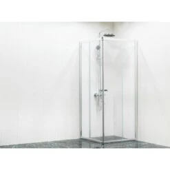 Porte De Douche, Angle Carré, L.79 Cm X L.79 Cm, Transparent, Dado