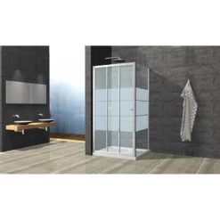 Porte De Douche Coulissante 98 Cm, Sérigraphié, Dado