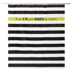 Rideau De Douche En Plastique Noir L.180 X H.200 Cm, Brin De Toilette SENSEA