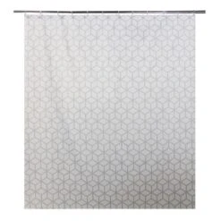 Rideau De Douche En Textile Gris Zingué N°1 L.180 X H.200 Cm, Boomer SENSEA