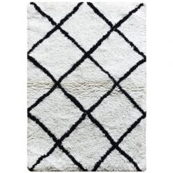 Tapis De Bain L.60 X L.90 Cm Blanc Et Noir, Ethno SENSEA